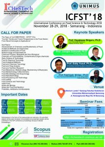 Read more about the article Unimus akan Gelar “International Conference on Food Science and Technology 2018”